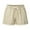 Khaki, variant on IROINNID Cotton Shorts for Women Elastic Waist Solid Color Three Way Pants With Drawstring Shorts,Pink