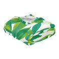 thumbnail image 2 of Green Leafy and Flowers Camping Blankets Bed Throws and Cozy Travel Blanket Fluorescence 70x55in Double Sided, 2 of 8