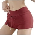 thumbnail image 2 of Neewe Biker Shorts for Women High Waisted Tummy Control Workout Yoga Running Athletic Shorts-Wine M, 2 of 9