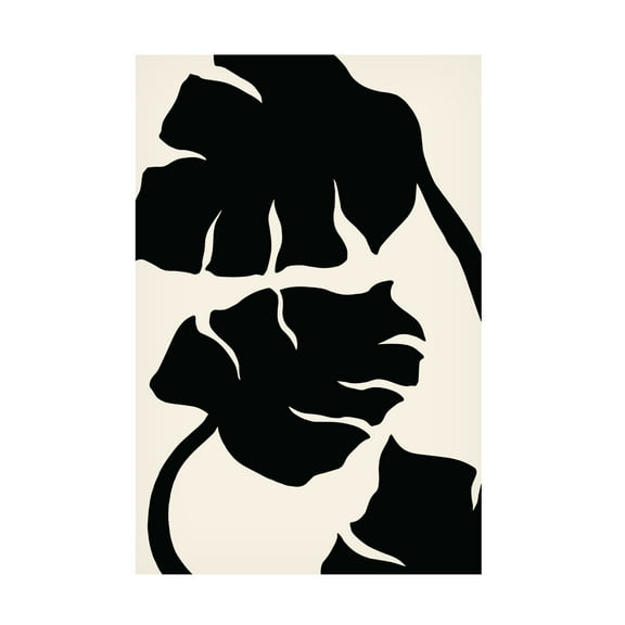 Canvas Wall Art - Pictufy Studio 'Monstera Black' Wall Art for Living Room, Bedroom, or Office Décor by Trademark Fine Art - 12 x 19 Inches