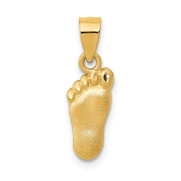 IceCarats 14kt Yellow Gold Foot Pendant Charm Necklace Baby Fine