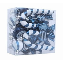 Hvmvliv 18-Piece Christmas Ball Pendant Gift Box Set Tree Accessories Decorations Holiday Ornament Collection Blue