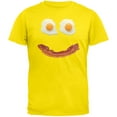 thumbnail image 1 of Mr. Happy Smiley Face Bacon And Eggs Yellow Adult T-Shirt, 1 of 1