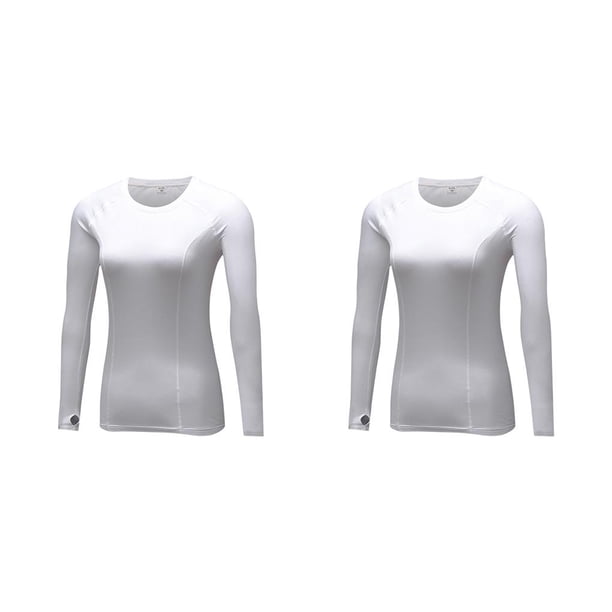 Jumpingount Camiseta Base Ropa interior térmica Manga larga Tops cálidos Camiseta transpirable Tallas grandes Ropa térmica agradable para la Blanco METRO 2piezas