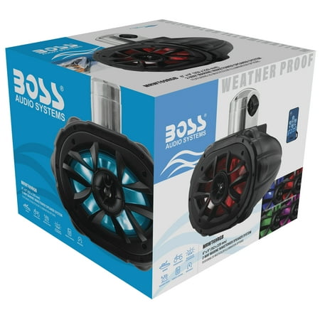BOSS Audio Systems Marine Waketower 2 Way Speaker System w/ 600 Watts of power, 6 x 9 Inch, Full Range, Multi-Color LED