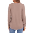 thumbnail image 4 of Fantaslook Plus Size Waffle Long Sleeve Shirts for Women Button Up V Neck Henley Blouses Dressy Casual Fall Tops, 4 of 7