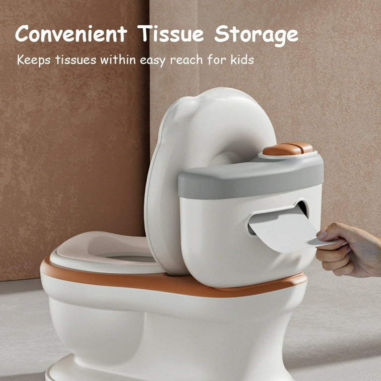 ammoon Potty Seat for Toddlers Boys Girls with Soft PU Pad and Wipe Storage Realistic Training Experience