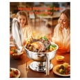 thumbnail image 2 of Chafing Dish Set 5 Qt 2-Pack, Round Stainless Steel Buffet Servers, Full Size Food Warmers for Catering, Weddings, Parties - Silver, 2 of 9