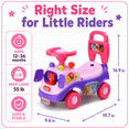 thumbnail image 3 of JoyStone Ride On Push Car for Toddlers, Push Walker Ride On Car with Lights, Music and Horn, Under Seat Storage, Push Car for Boys Girls, Purple, Lion, 3 of 9