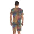thumbnail image 6 of joogoo Men's Pajama Set Graffiti Pattern V-Neck Pj Shorts Set 2 Piece Loungewear Sleepwear M, 6 of 7