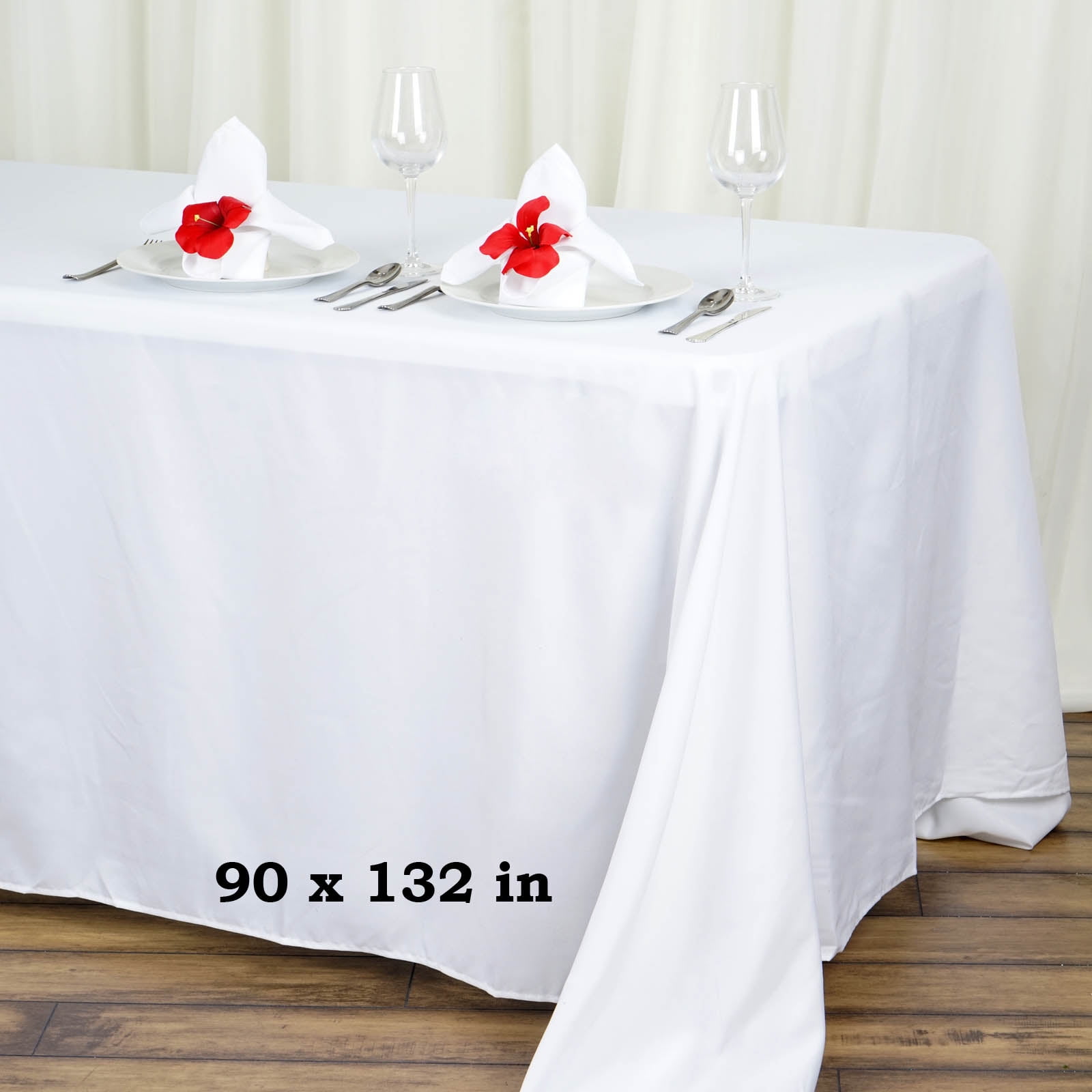 BalsaCircle 90" x 132" Rectangular Polyester Tablecloth for Party
