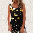 thumbnail image 1 of Sentmoon Hauts Grande Taille pour Femmes Col Rond Débardeurs pour Femmes Amples Mode Imprimé Sans Manches Tenues de Festival 2025 Été Légers pour Femmes pour Festival de Musique Jaune m, 1 of 5