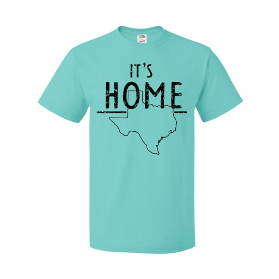 Inktastic Its Home- State of Texas Outline Distressed Text T-Shirt