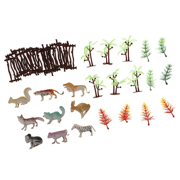 lionlar 36Pc Mini Zoo Animal Action Figure Model Zebra Monkey for Kids Birthday Gift