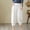 White womens pants, variant on Wycnly Pants for Women Womens Harem Pants Vintage Cotton Linen Floral Embroidery Cropped Pants Summer Casual Elastic Waist Loose Straight Leg Crop Trousers with Pockets