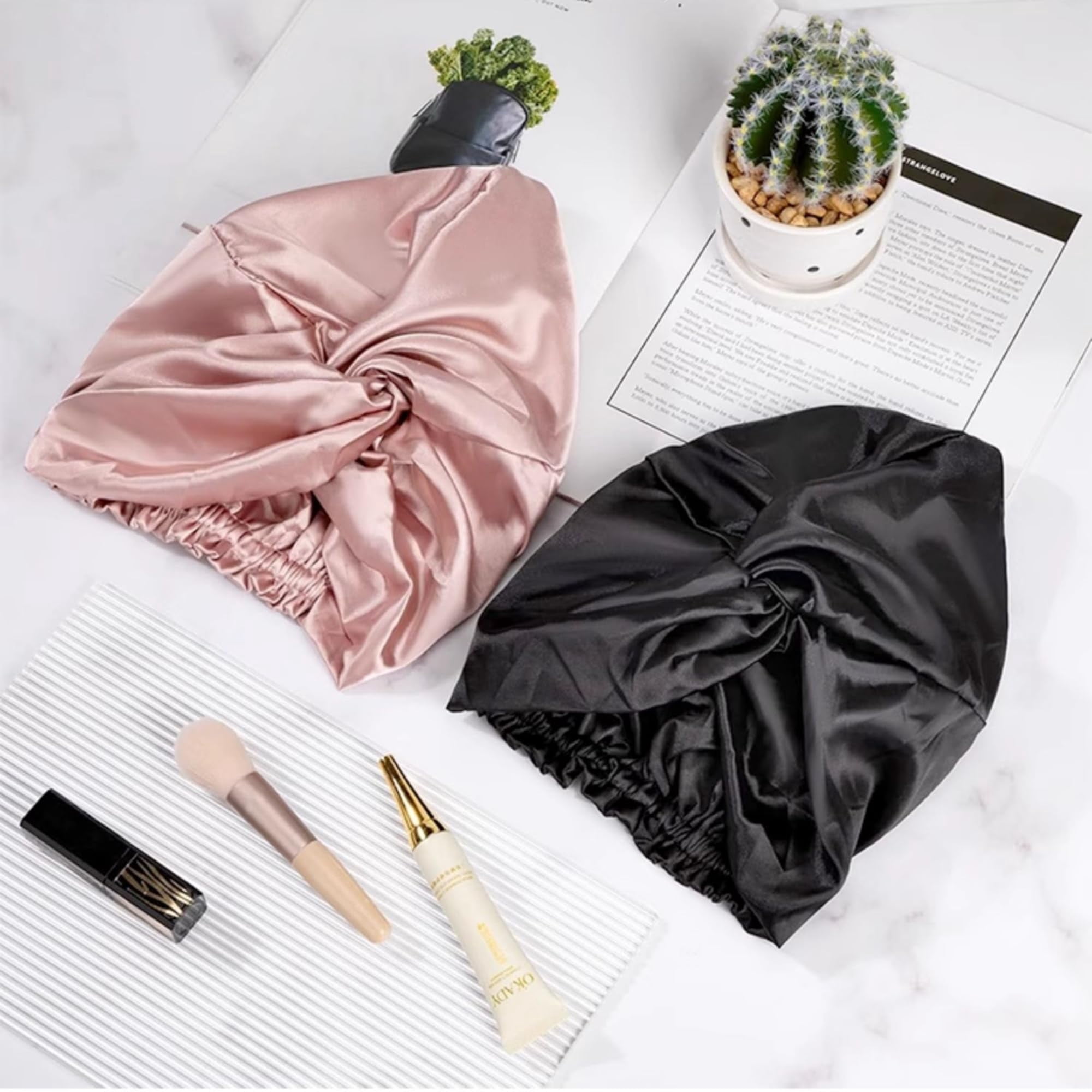 100% Mulberry Silk Reversible Sleep Bonnet – 22 Momme, Double-Layer Hair Wrap & Night Cap for Women