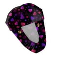 thumbnail image 5 of Fgvctg Valentine's Day Scrub Hats For Women Love Heart Print Long Hair Head Covering Adjustable Tie Back One Size Romantic Date Night Scrub Caps Purple Pink, 5 of 5