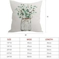 thumbnail image 5 of Spring Summer Sage Green Leaf Pillow Covers 18X18 Inch Watercolor Eucalyptus Leaves Floral Vase Decorative Cotton Linen Pillow Cases Set of 2 Farmhouse Home Decor For Sofa Couch Cushion Outdoor, 5 of 5