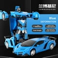 thumbnail image 1 of Remote Control Transforming Robot Car Toy for Kids 4-6 Years - 1:18 Scale 24cm Lamborghini Blue Model with One-Touch Transformation, Durable Plastic Construction, Handle Remote for Easy Operation,, 1 of 6