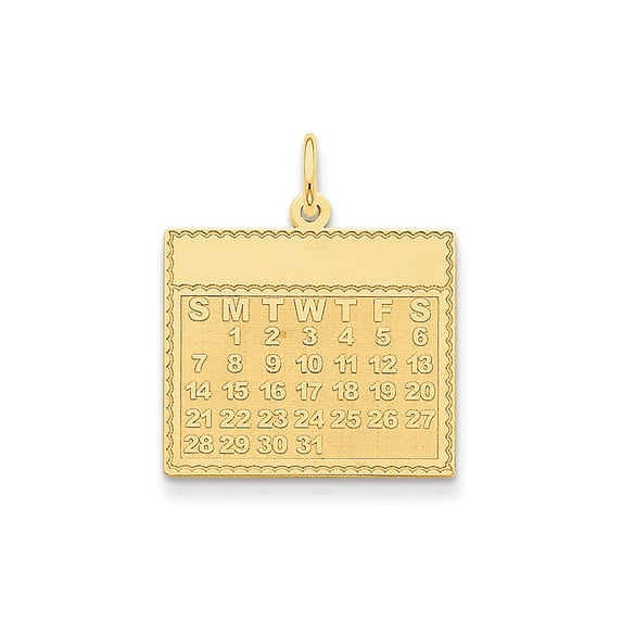 FB Jewels 14K Yellow Gold Monday the First Day Calendar Pendant