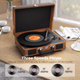 thumbnail image 5 of MAIO Turntable Record Player, 3-Speed 33/45/78RPM Vinyl Spinner with 2 Built-in Stereo Speakers, Headphone Jack, USB, AUX-IN, RCA-Out and Recording, 5 of 11
