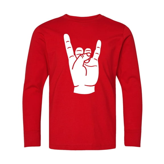 Inktastic Rocker Horns Long Sleeve Youth T-Shirt