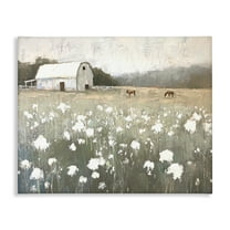 Stupell Industries Peaceful Horse Pasture Landscape Painting Gallery Wrapped Canvas Art Print Wall Art, 30 x 24