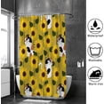 thumbnail image 4 of FREEAMG Shower Curtain Bath Curtains Cat in Sunflower Flower Bathroom Waterproof Machine Washable Fabric Decor Shower Curtains for Bathroom, 72x72 inch, 4 of 6