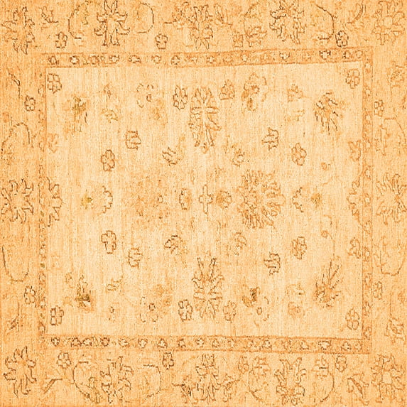Ahgly Company Indoor Square Oriental Orange Traditional Area Rugs, 4' Square