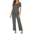 thumbnail image 5 of Avidlove Maternity Nursing Pajama Sets Labor Delivery Pjs Louge Set Breastfeeding Pajamas Short Sleeve Top & Pants Pregnancy Sleepwear Set, 5 of 9