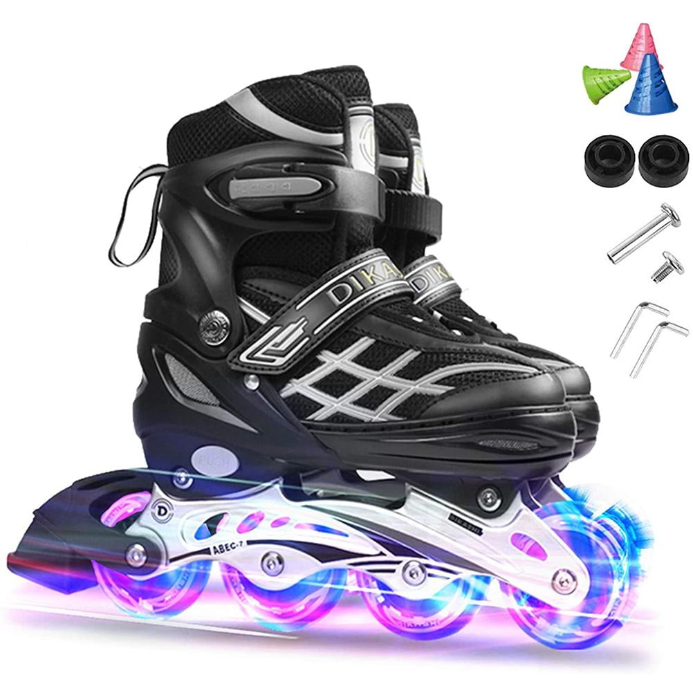 Details about   CAROMA Kids Inline Roller Skates with Light Roller Blades Adjustable Size Gift+ 