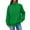 Green, variant on Women's Solid Color Turtleneck Sweatshirt,Raglan Sleeve Pullover Top,Casual Loose Fit Streetwear,Comfortable Fleece Lined Crewneck Sweatshirt for Women,Oversized Casual Wear for Daily Use Black
