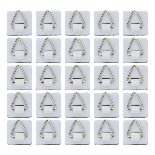 50pcs Wall-mounted Photo Frame Display Hooks Punch-free Triangle Hooks  (White) 