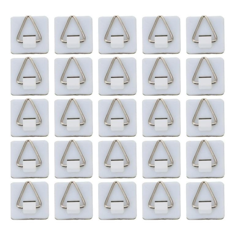 50pcs Wall-mounted Photo Frame Display Hooks Punch-free Triangle Hooks  (White)