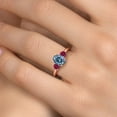 thumbnail image 4 of Gem Stone King 18K Rose Gold Plated Silver Ring Persian Blue Moissanite and Created Ruby (1.88 Cttw), 4 of 6