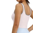 thumbnail image 5 of Sevevn Women's Contrast Trim Square Neck Crop Tank Top High Stretch Sleeveless Workout Cami Slim Fit Athletic Yoga Top, 5 of 5