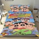 thumbnail image 1 of Crayon Shin-chan Conjunto de sábanas temático, trío de piezas, cómodo y amigable con la piel, diseño único, regalo de decoración para el hogar para familiares, amigos y fans, 90 cm * 190 cm, 1 of 6