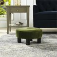 thumbnail image 4 of Jennifer Taylor Maison Riley 16" Rond Tabouret Pouf Vert Olive Velours, 4 of 12