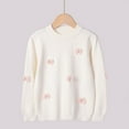 thumbnail image 2 of Symoid Sweaters for Girls,Holiday Sweater Kids,Plain Crew Neck Child Clothing,White,Size 9-10T, 2 of 3