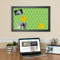 thumbnail image 3 of PinPix 20x16 Custom Cork Bulletin Board Quatrefoil Green Poster Board Has a Fabric Style Canvas Finish, Framed in Quatrefoil Green, by ArtToFrames (PinPix-281), 3 of 6