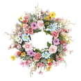 thumbnail image 2 of Corona de Margarita Artificial Guirnalda Redonda Adorno Colgante de Pp y Flores de Seda Apta para Decorativos Sala Restaurante Cumpleaños 45cm, 2 of 9