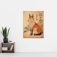 thumbnail image 4 of Edo Period Kitsune Red Fox Portrait Simple Japanese Ukiyo-e Style Painting Extra Large XL Wall Art Poster Print, 4 of 5