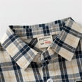 thumbnail image 6 of Staki Shirts for Boys Boys' Button-Down Shirts Plaid Long Sleeve for Toddler Kids(Beige,5-6 Years), 6 of 6