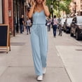 thumbnail image 2 of Frostluinai Jumpsuits for Women Summer Blouson Sleeveless Wide Leg Rompers Long Pants Beach Vacation Cruise One Piece Outfits with Pocket, 2 of 8