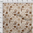 thumbnail image 3 of oneOone Rayon Brown Fabric Beach Sewing Craft Projects Fabric Prints By Yard 56 Inch Wide, 3 of 4