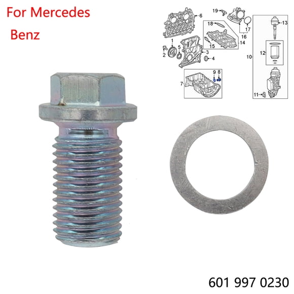 Engine Sump Drain Plug Bolt for Mercedes-Benz A168 W124 C202 C203 S203 W203 W210