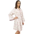 thumbnail image 4 of Bimba Women's Leaf Printed Purple Robe Bridesmaid Kimono Cover Up Wrap - 30, 4 of 4