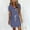 Blue, variant on Sakmal Sundresses for Women Midi Vacation Blue Dress T Shirt Striped Short Sleeve Scoop Neck Dresses with Pockets