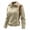 Khaki, variant on fatyb Women's Quarter Zip Sweatshirts Fleece Stand Collar Pullover Casual Patchwork Long Sleeve Tops