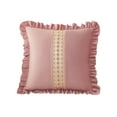 thumbnail image 2 of Limited Time Deal karymi Holland Velvet Solid Colour Lace Splicing Big Side Pillow Home Sofa Decorative Cushion Floating Window Waist Cushion Housewarming Gifts Housewarming Gifts Bedroom Decor, 2 of 6